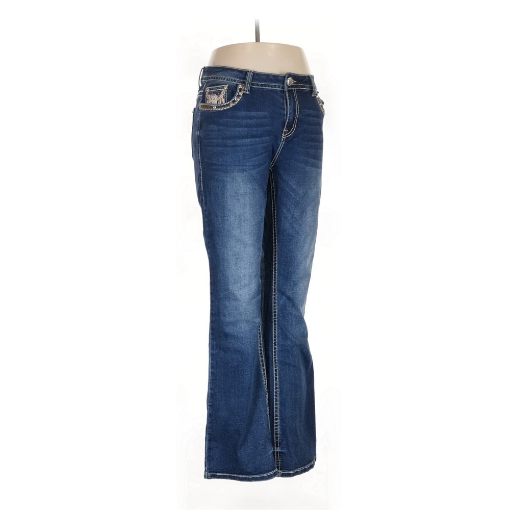 Sexy Couture Bootcut Embroidered Jeans Size 15